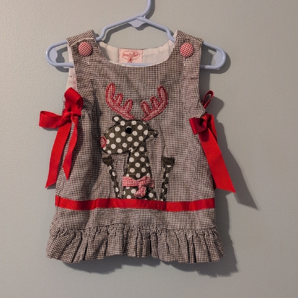 Mud Pie Red and Black Checkered Kids Dress